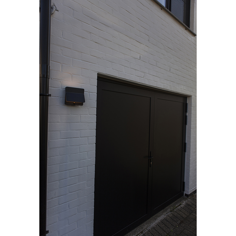 ALETA SOLAR LED WALL UP AND DOWN LIGHT WITH PIR DARK GREY