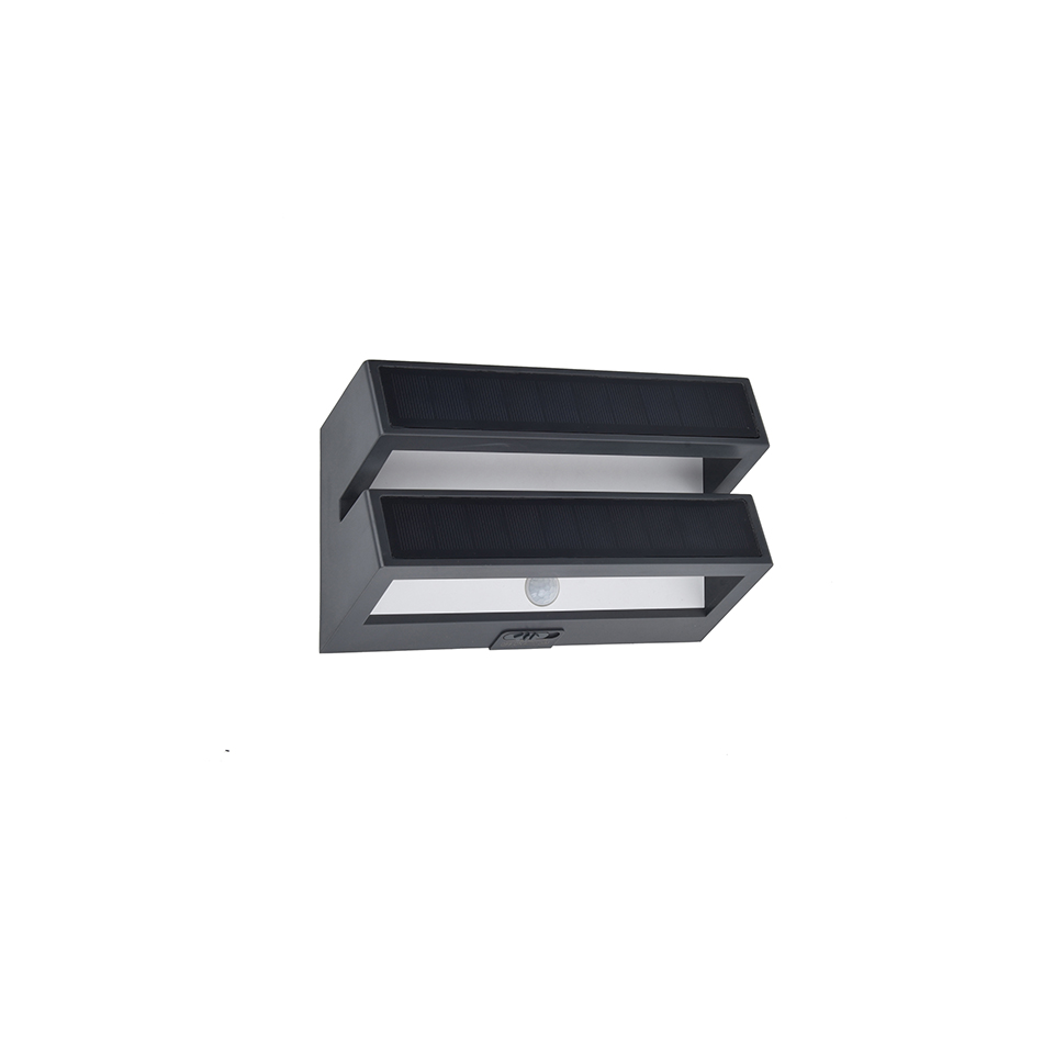 BARLO SOLAR LED WALL LIGHT PIR DARK GREY