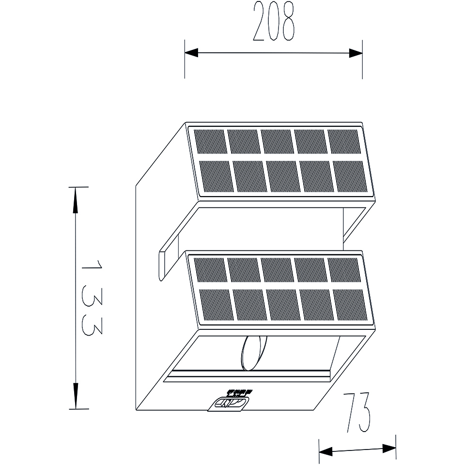 BARLO SOLAR LED WALL LIGHT PIR DARK GREY