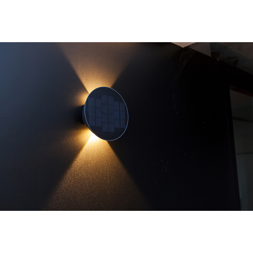 BELKA SOLAR HYBRID LED UP&DOWN WALL LIGHT DARK GREY