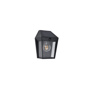 AVONY SOLAR WALL LIGHT PIR E27 W/BULB BLACK