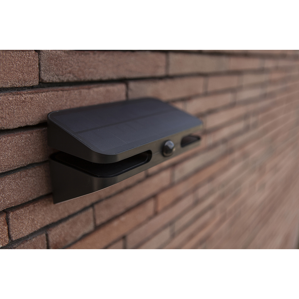 AERO SOLAR LED WALL LIGHT PIR BLACK
