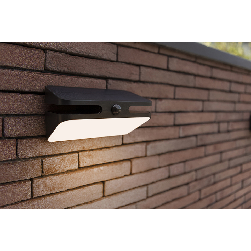 AERO SOLAR LED WALL LIGHT PIR BLACK