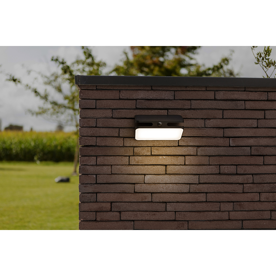 AERO SOLAR LED WALL LIGHT PIR BLACK