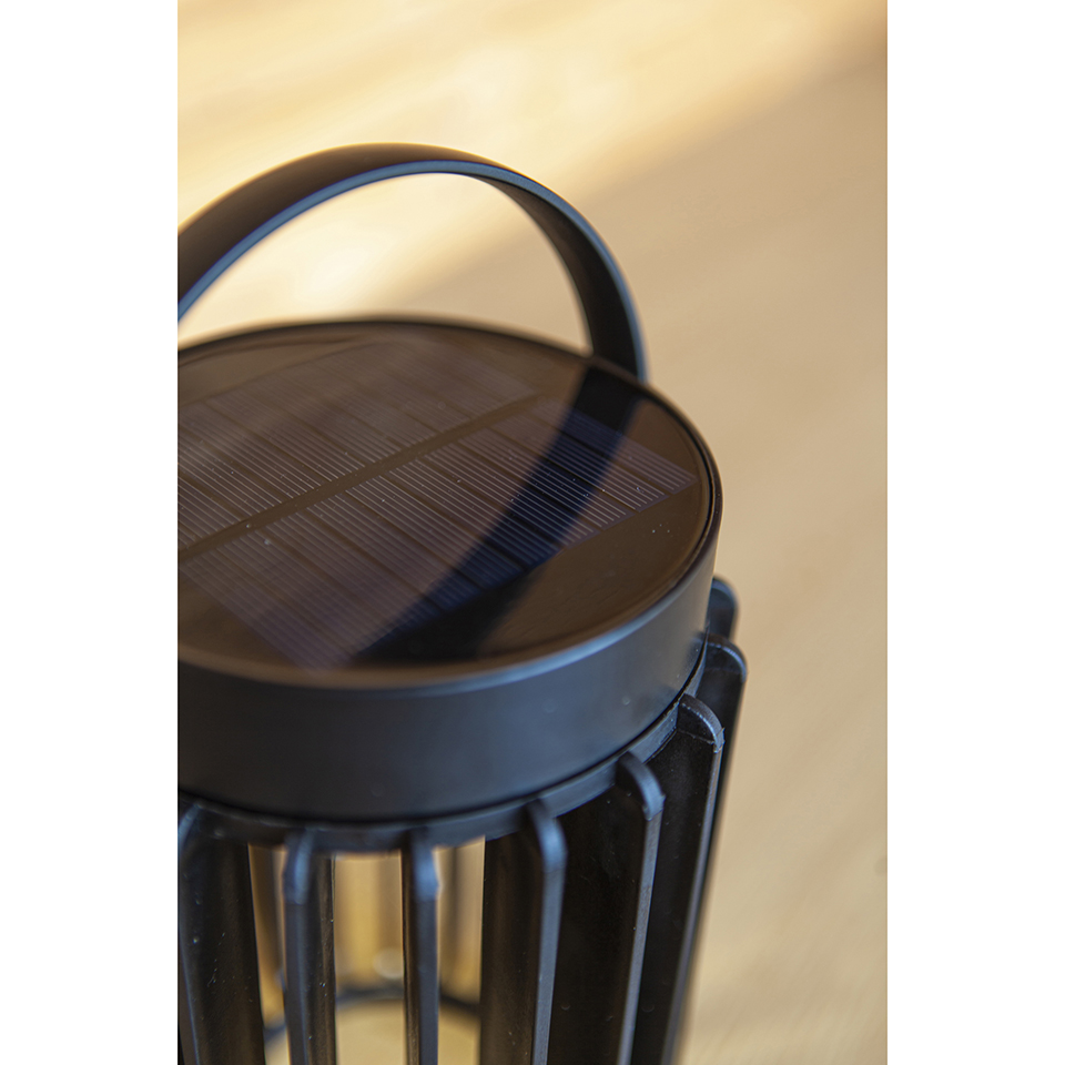 KOZY IP44 INTEGRATED LED PORTABLE SOLAR LIGHT IN MATT BLACK 300 LUMEN 4000K