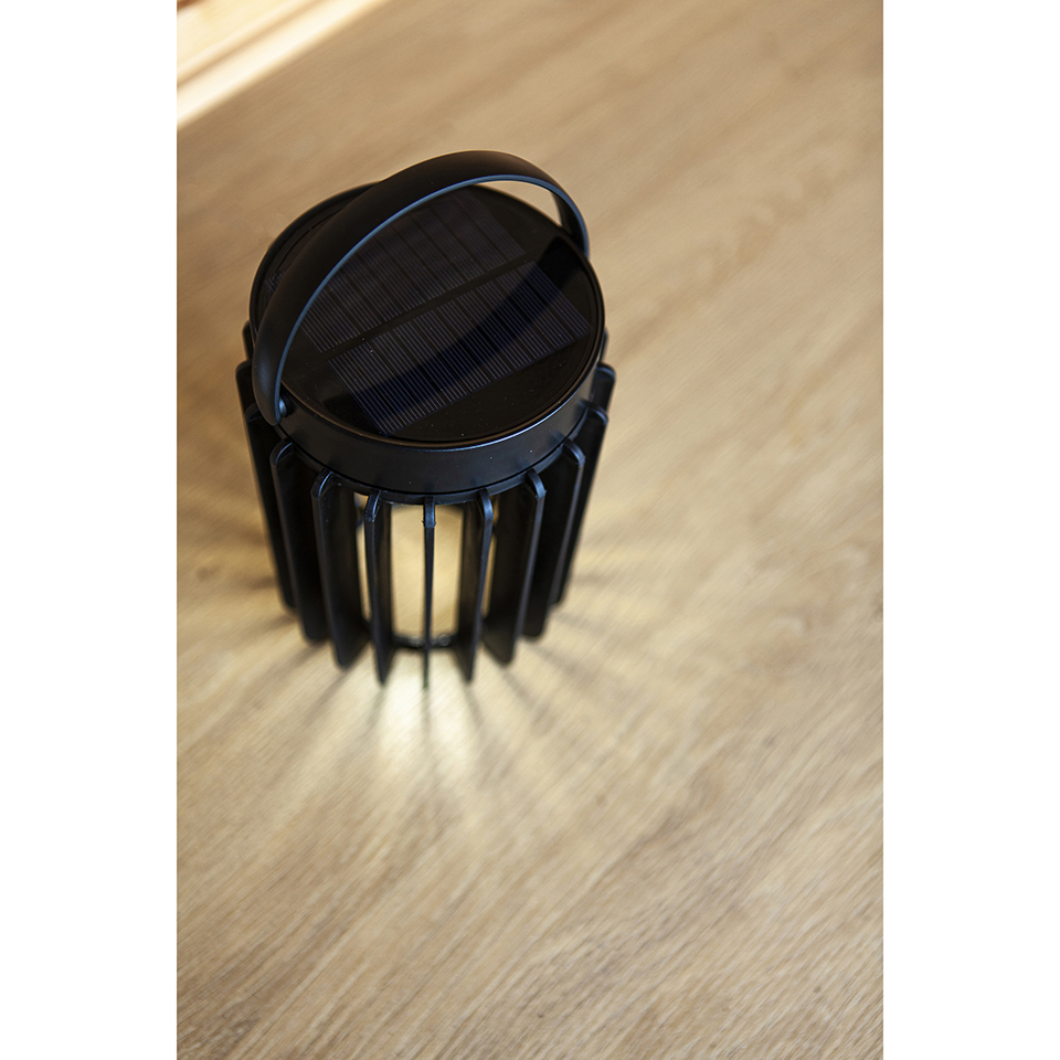 KOZY IP44 INTEGRATED LED PORTABLE SOLAR LIGHT IN MATT BLACK 300 LUMEN 4000K
