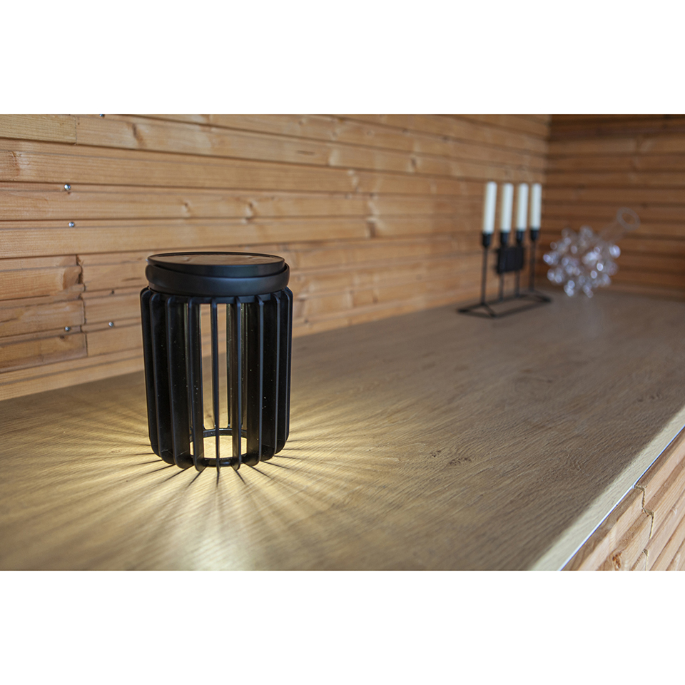 KOZY IP44 INTEGRATED LED PORTABLE SOLAR LIGHT IN MATT BLACK 300 LUMEN 4000K