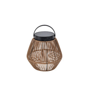 COPPA SOLAR LED PORTABLE LIGHT BLACK WOVEN RATTAN