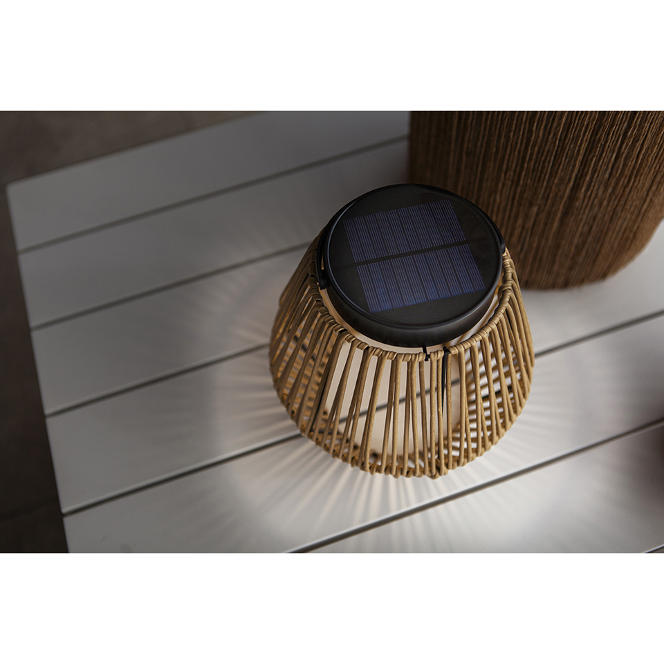 COPPA SOLAR LED PORTABLE LIGHT BLACK WOVEN RATTAN