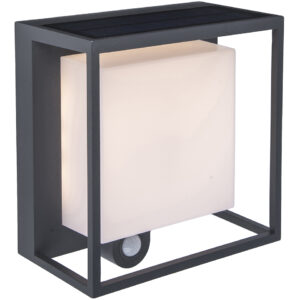 CURTIS IP54 INTEGRATED LED SOLAR LIGHT IN DARK GREY 300 LUMEN 3000K
