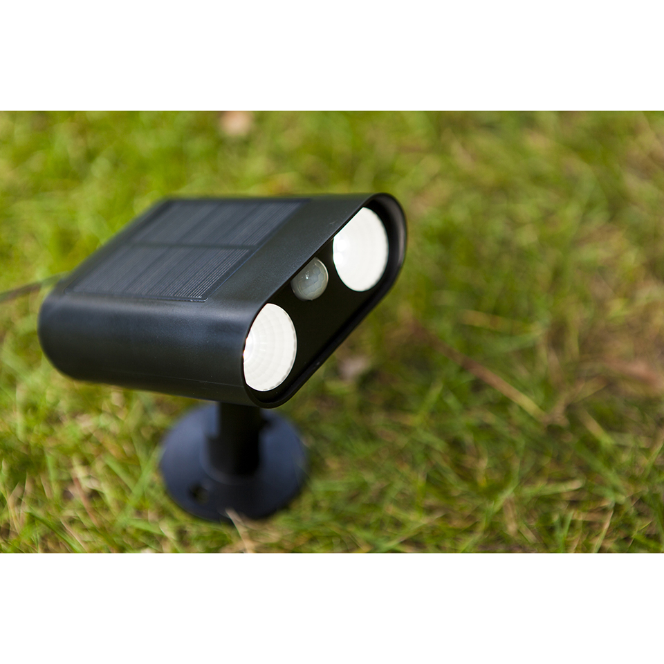 BINGO SOLAR LED SPIKE OR WALL LIGHT PIR BLACK