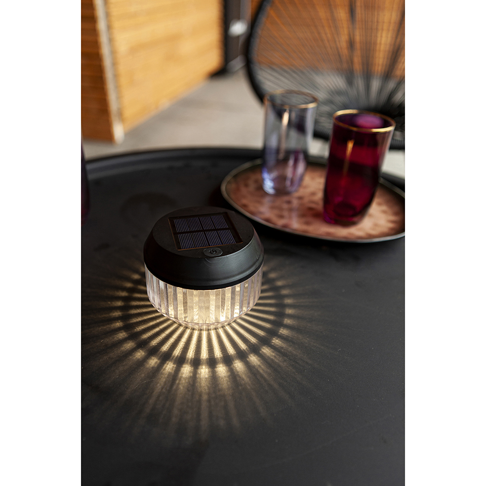 DIVA IP44 INTEGRATED LED PORTABLE SOLAR LIGHT IN MATT BLACK 13 LUMEN 4000K