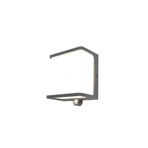 DOBLO SOLAR LED WALL LIGHT HALF PIR DARK GREY