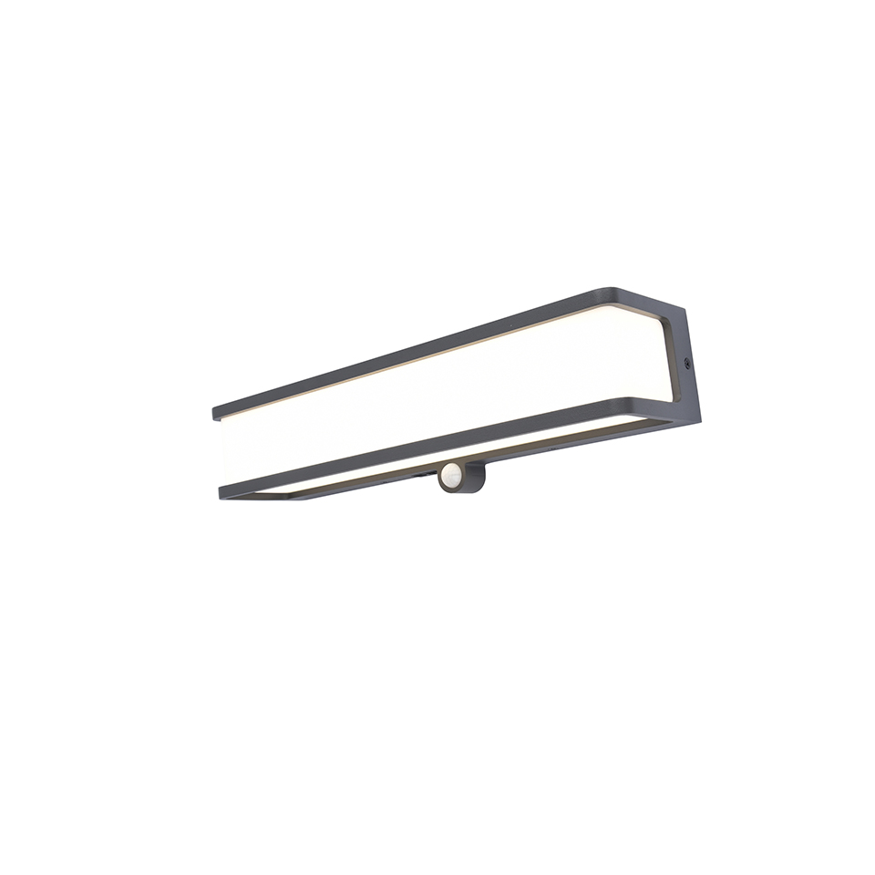 DOBLO SOLAR LED WALL LIGHT LONG PIR DARK GREY