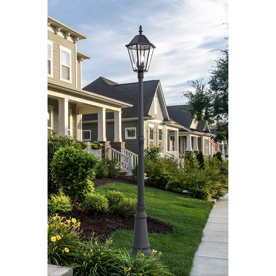 Lutec London Black Outdoor Solar Powered Post Light
