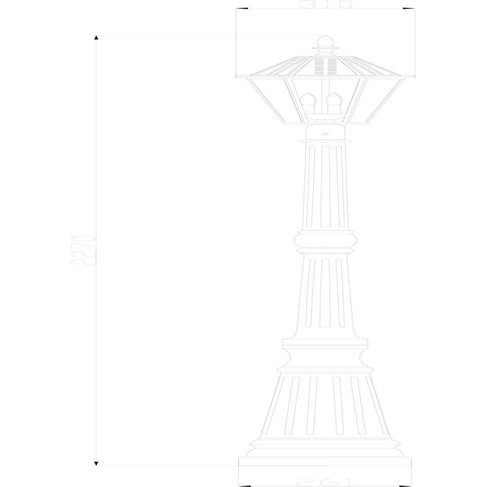 Lutec London Black Outdoor Solar Powered Post Light
