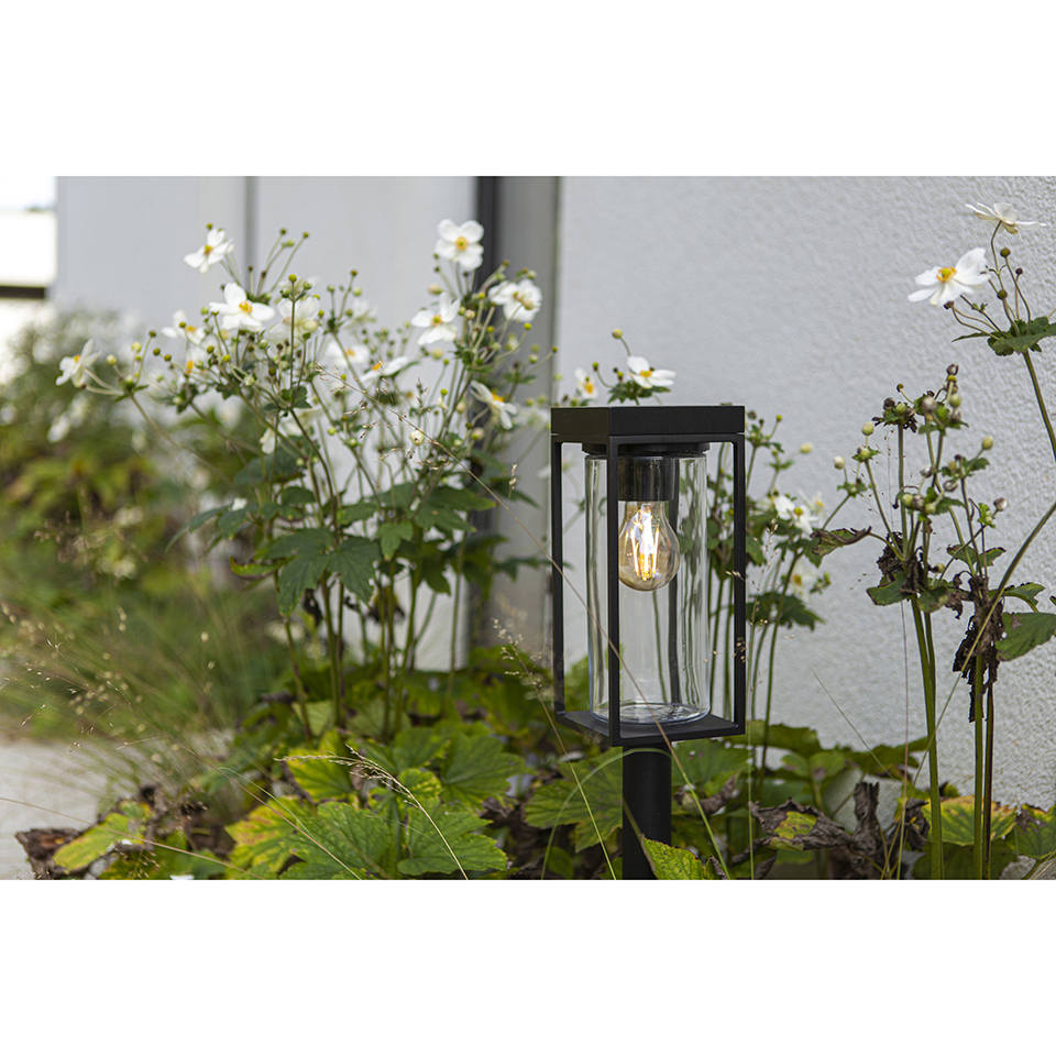 FLAIR SOLAR IP44 BOLLARD LIGHT IN MATT BLACK 200 LUMEN 2700K