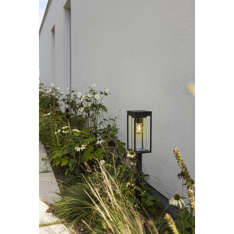 FLAIR SOLAR IP44 BOLLARD LIGHT IN MATT BLACK 200 LUMEN 2700K