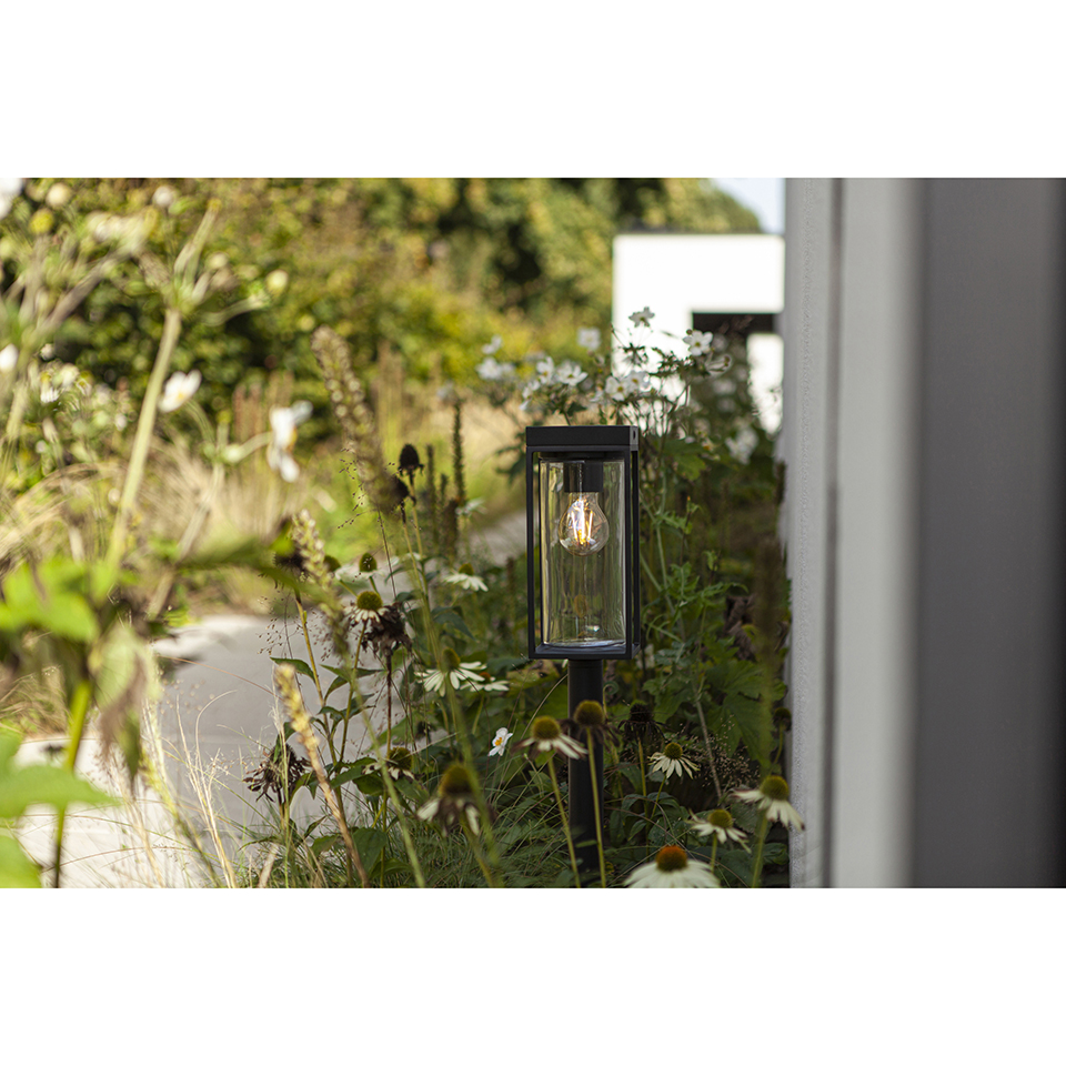 FLAIR SOLAR IP44 BOLLARD LIGHT IN MATT BLACK 200 LUMEN 2700K