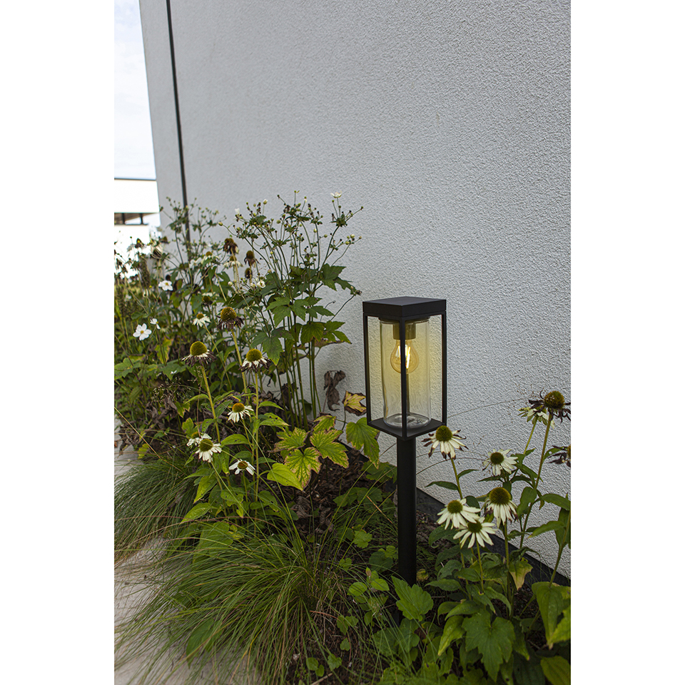 FLAIR SOLAR IP44 BOLLARD LIGHT IN MATT BLACK 200 LUMEN 2700K