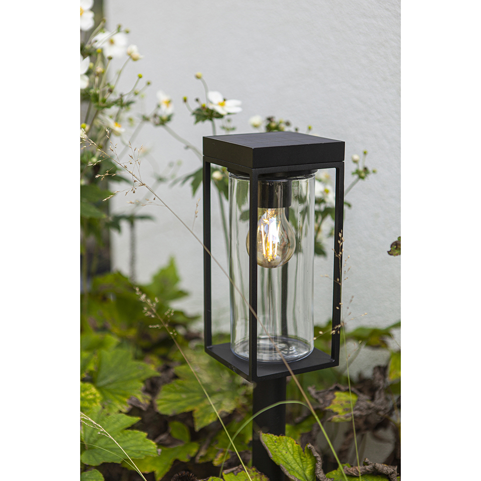 FLAIR SOLAR IP44 BOLLARD LIGHT IN MATT BLACK 200 LUMEN 2700K