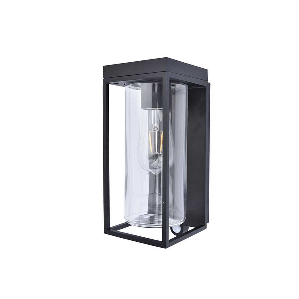 FLAIR SOLAR WALL LIGHT PIR E27 W/BULB BLACK