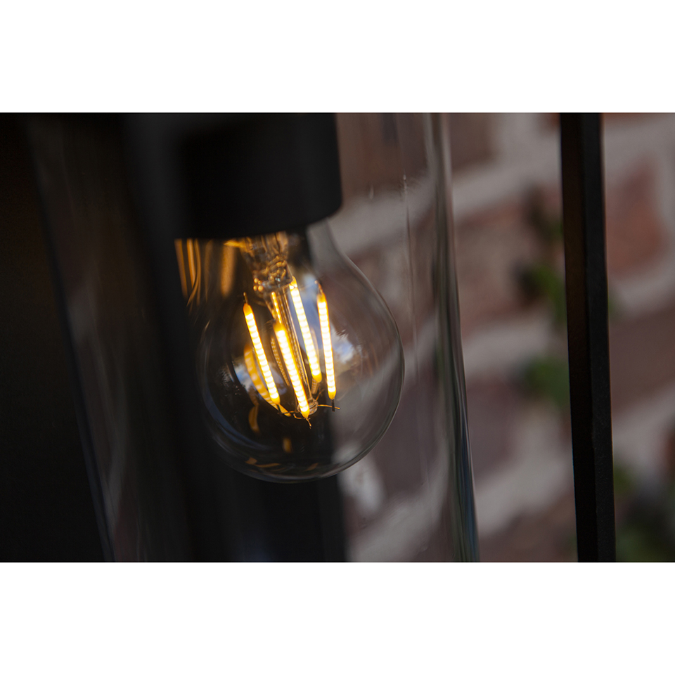 FLAIR SOLAR WALL LIGHT PIR E27 W/BULB BLACK