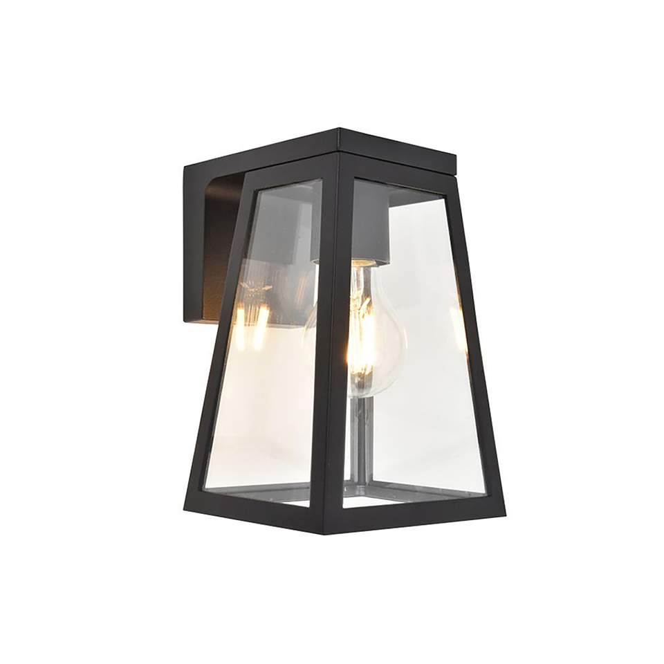 FIA SOLAR IP44 WALL LIGHT IN MATT BLACK 200 LUMEN 2700K