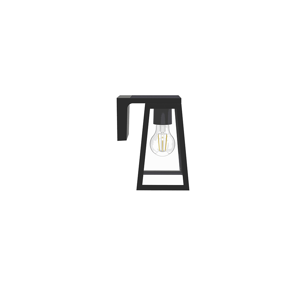 FIA SOLAR IP44 WALL LIGHT IN MATT BLACK 200 LUMEN 2700K