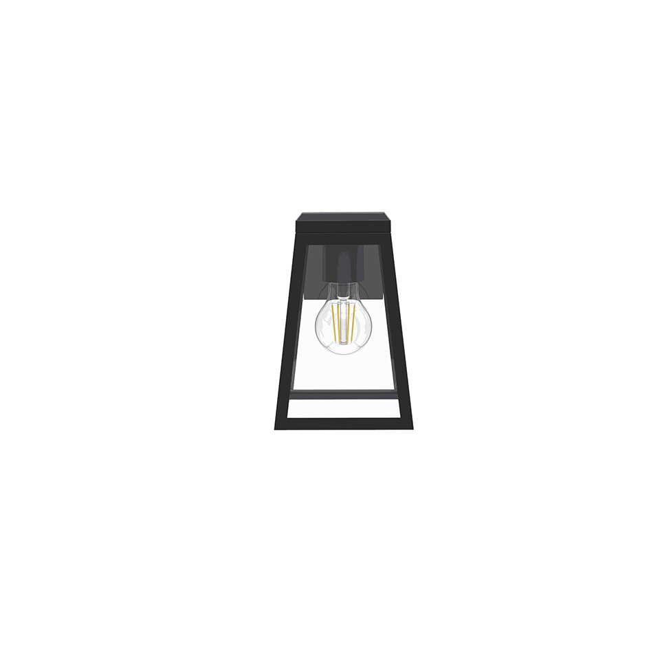 FIA SOLAR IP44 WALL LIGHT IN MATT BLACK 200 LUMEN 2700K