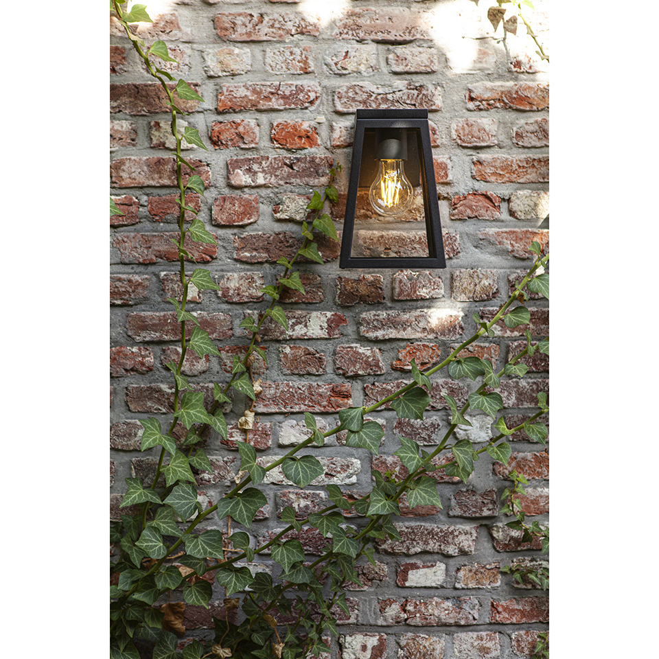 FIA SOLAR IP44 WALL LIGHT IN MATT BLACK 200 LUMEN 2700K