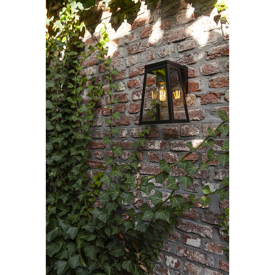 FIA SOLAR IP44 WALL LIGHT IN MATT BLACK 200 LUMEN 2700K