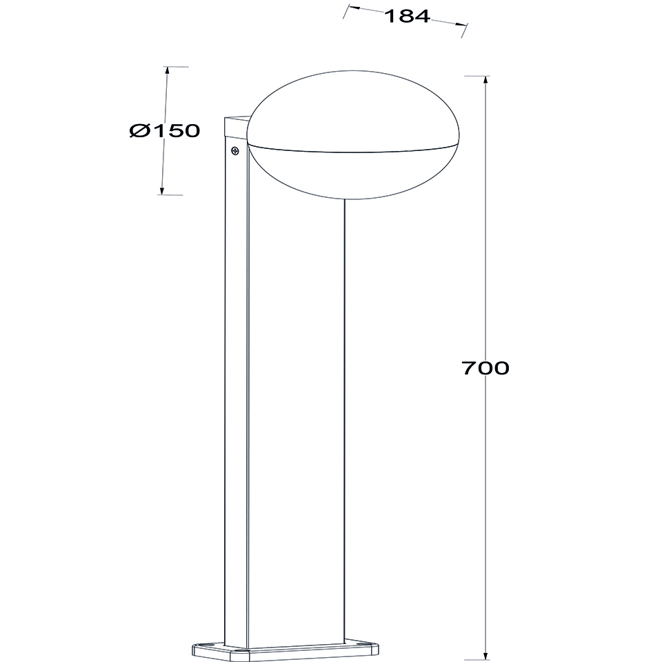 CORNICHE IP44 E27 STANDING LIGHT IN BLACK