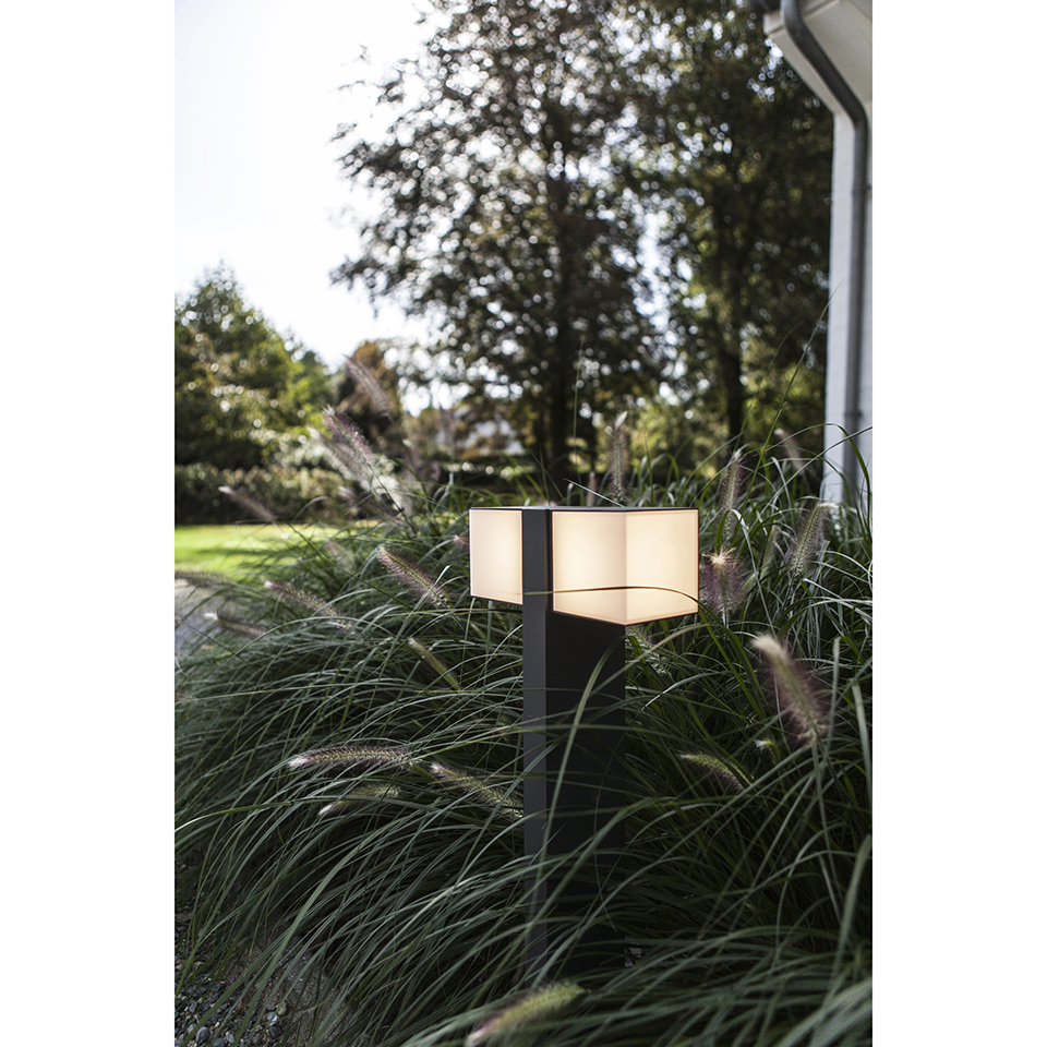 CUBA IP54 INTEGRATED LED BOLLARD LIGHT WITH ADJUSTABLE HEADS IN DARK GREY 1000 LUMEN 3000K