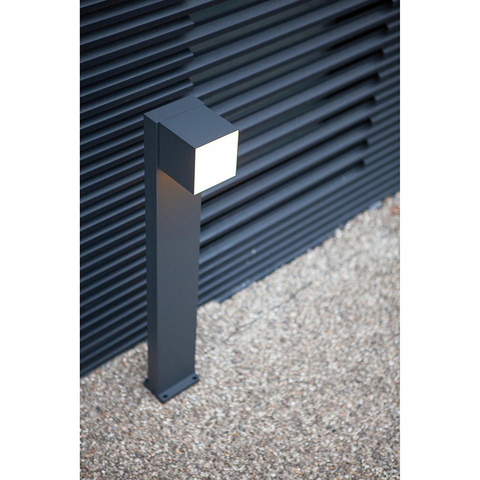 CUBA IP54 INTEGRATED LED BOLLARD LIGHT IN MATT BLACK 600 LUMEN 3000K