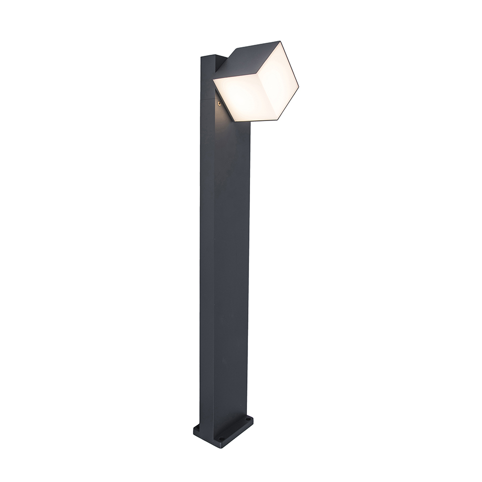 CUBA IP54 INTEGRATED LED POLE LIGHT WITH ADJUSTABLE HEAD IN DARK GREY 600 LUMEN 3000K