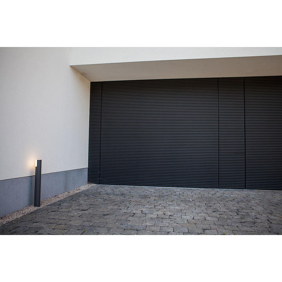 CYRA IP54 INTEGRATED LED POLE LIGHT WITH ADJUSTABLE HEAD IN DARK GREY 500 LUMEN 3000K
