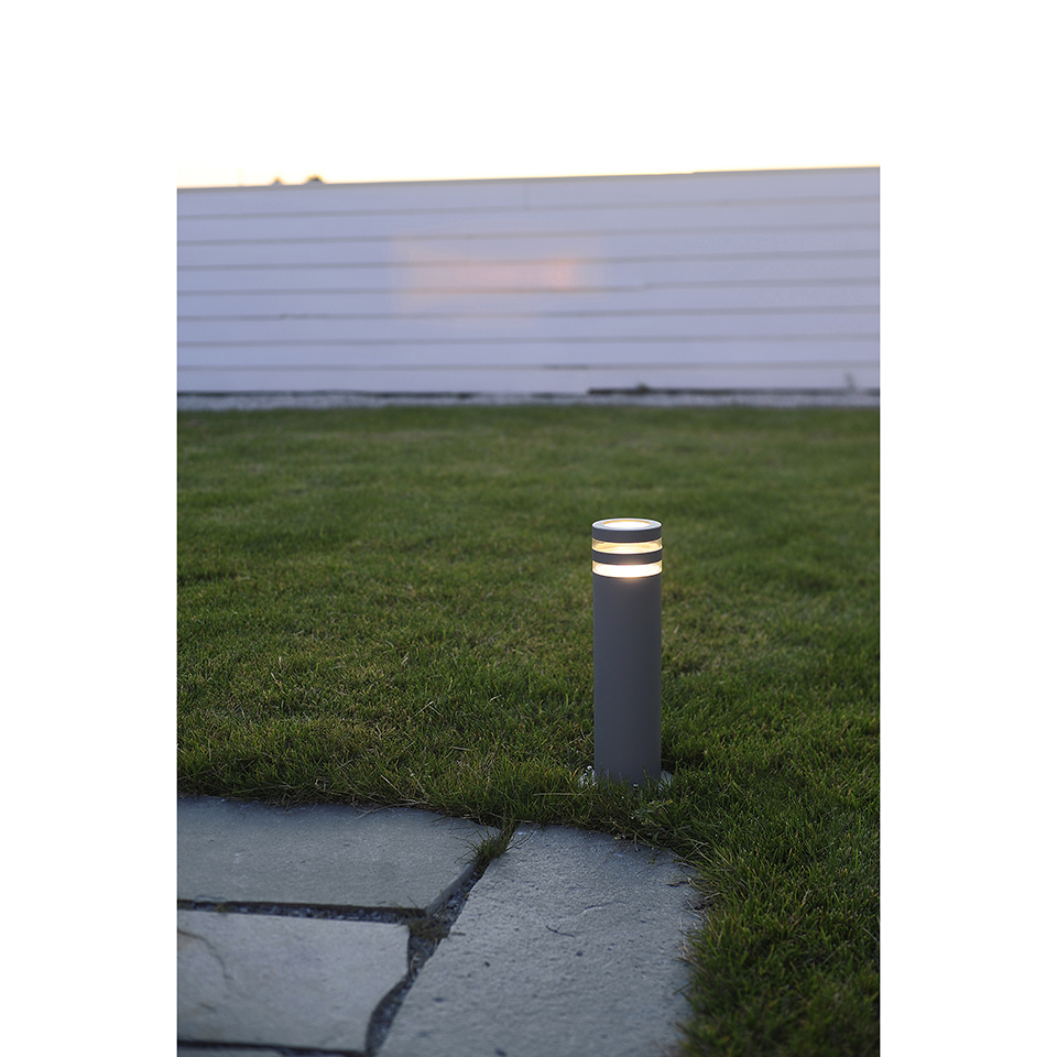 FOCUS IP44 GU10 BOLLARD LIGHT IN DARK GREY