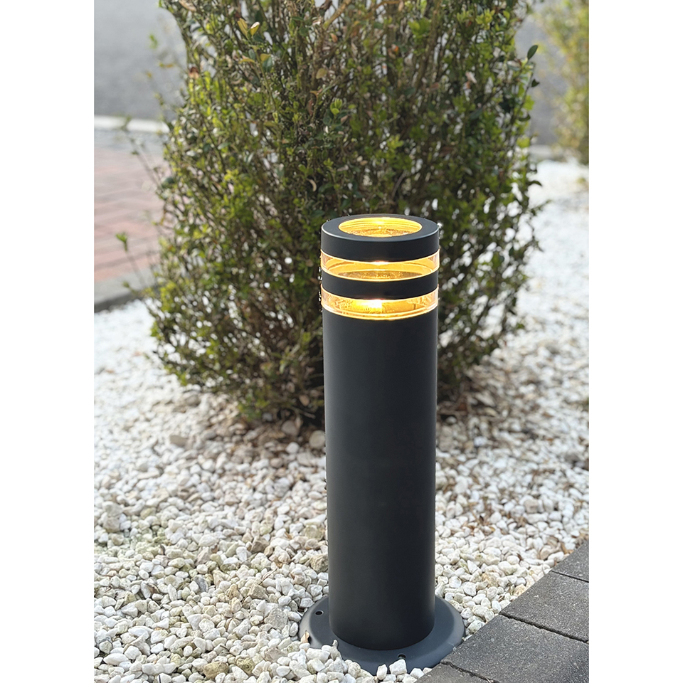 FOCUS IP44 GU10 BOLLARD LIGHT IN DARK GREY