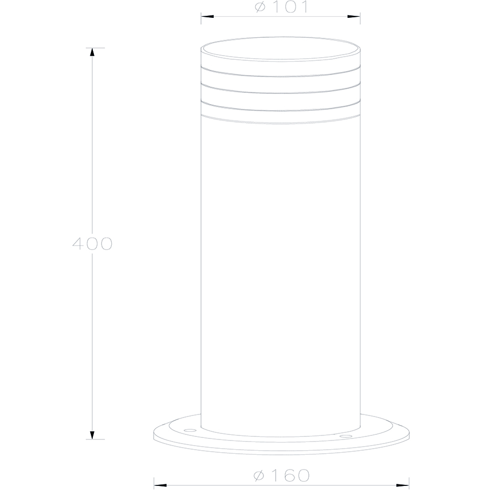 FOCUS IP44 GU10 BOLLARD LIGHT IN DARK GREY
