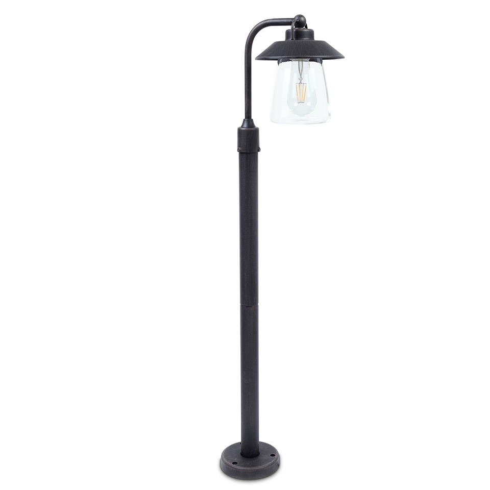 CATE IP44 E27 BOLLARD LIGHT IN BLACK-RUST