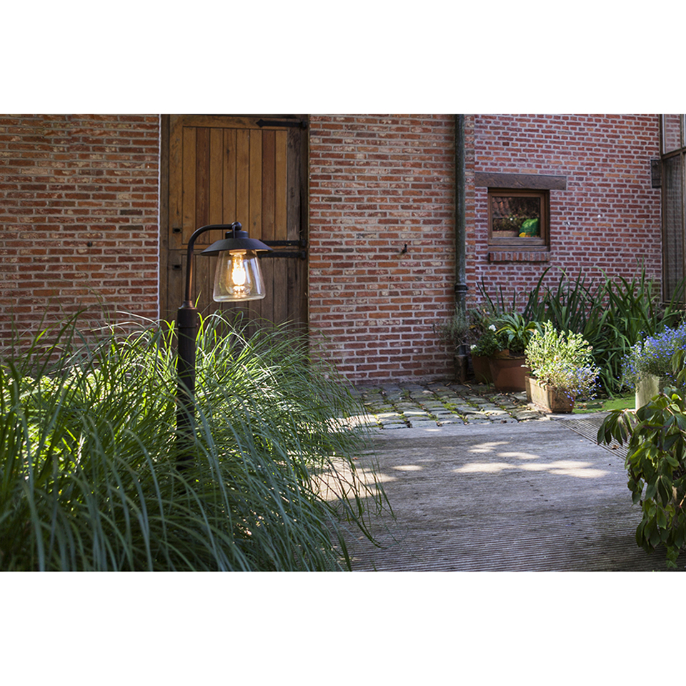 CATE IP44 E27 BOLLARD LIGHT IN BLACK-RUST