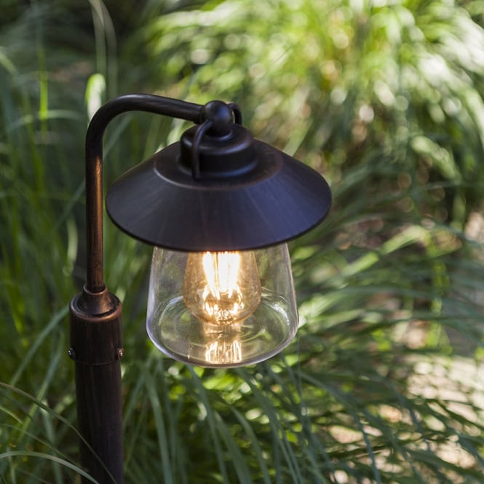 CATE IP44 E27 BOLLARD LIGHT IN BLACK-RUST