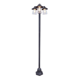 CATE IP44 3x E27 BOLLARD LIGHT IN BLACK-RUST