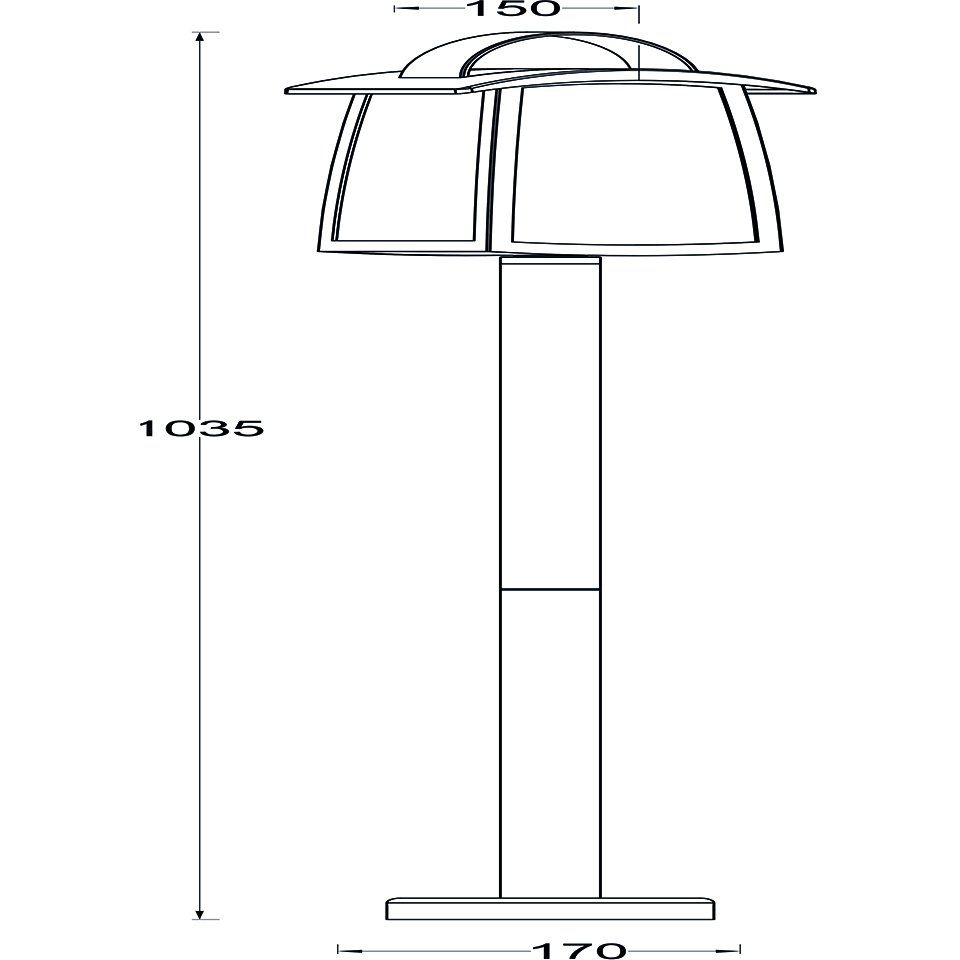 KELSEY IP44 E27 BOLLARD LIGHT IN BLACK WITH CLEAR GLASS
