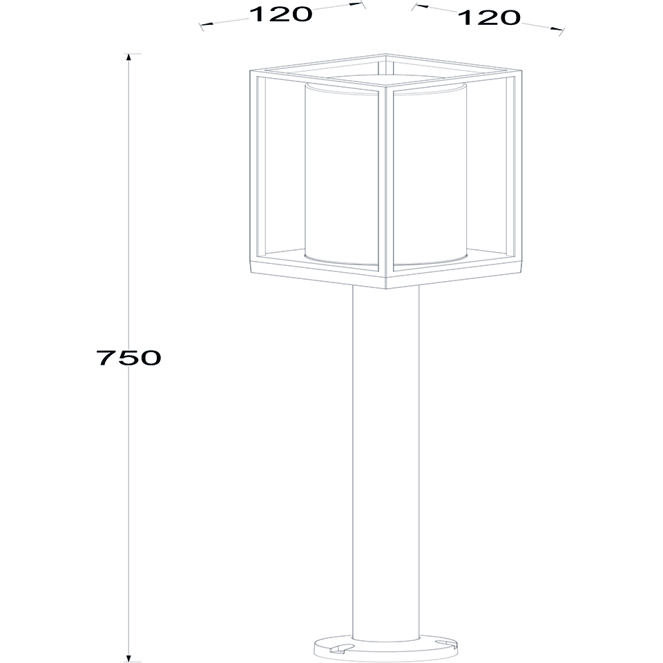 FLAIR IP44 E27 POLE LIGHT IN MATT BLACK