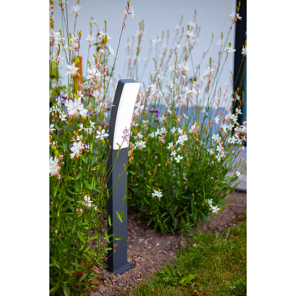 KIRA IP54 INTEGRATED LED BOLLARD LIGHT IN DARK GREY 1200 LUMEN 4000K