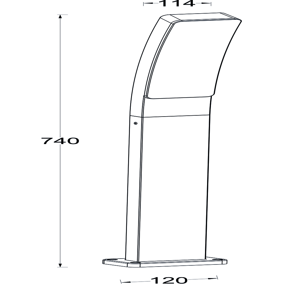KIRA IP54 INTEGRATED LED BOLLARD LIGHT IN DARK GREY 1200 LUMEN 4000K
