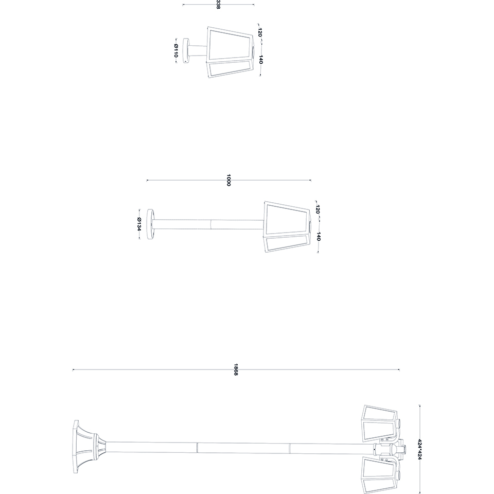 FIA OUTDOOR SMALL POST LIGHT E27 BLACK