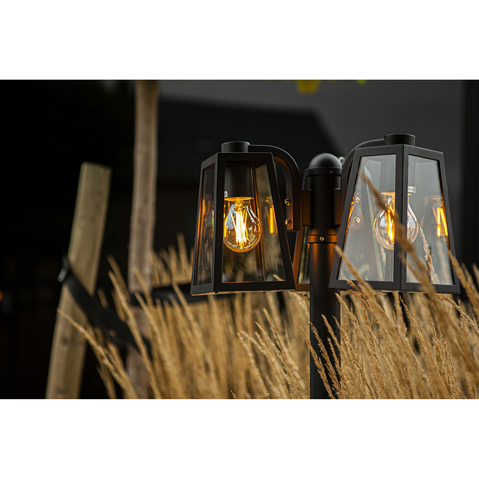 FIA OUTDOOR BIG POST 3 LIGHT E27 BLACK